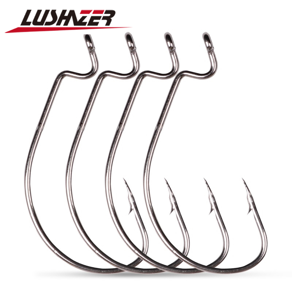 LUSHAZER 10 Cái/lốc Thép Carbo - đánh giá và giá Fishing Hook Offset